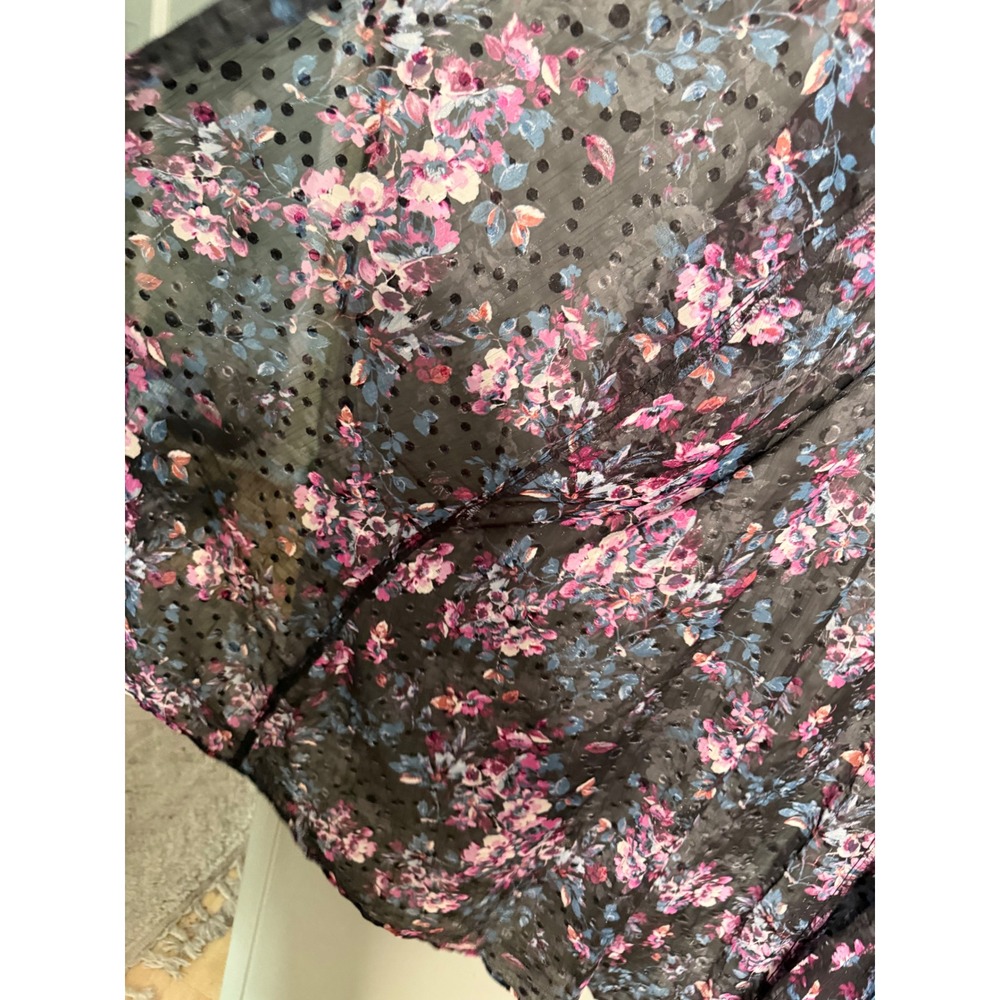 Torrid Lurex Chiffon Maxi Kimono open front floral romantic whimsical - Picture 6 of 11